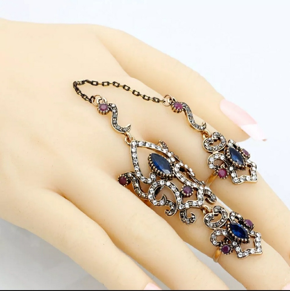 Arabic Ring Set- Sapphire n Ruby